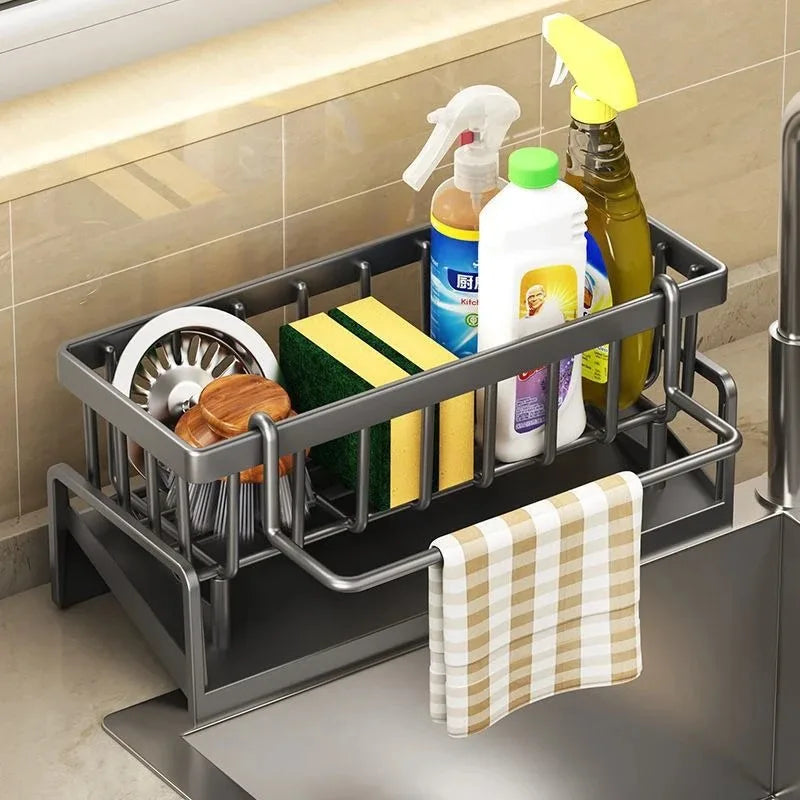 Cozinha pia dreno rack organizador